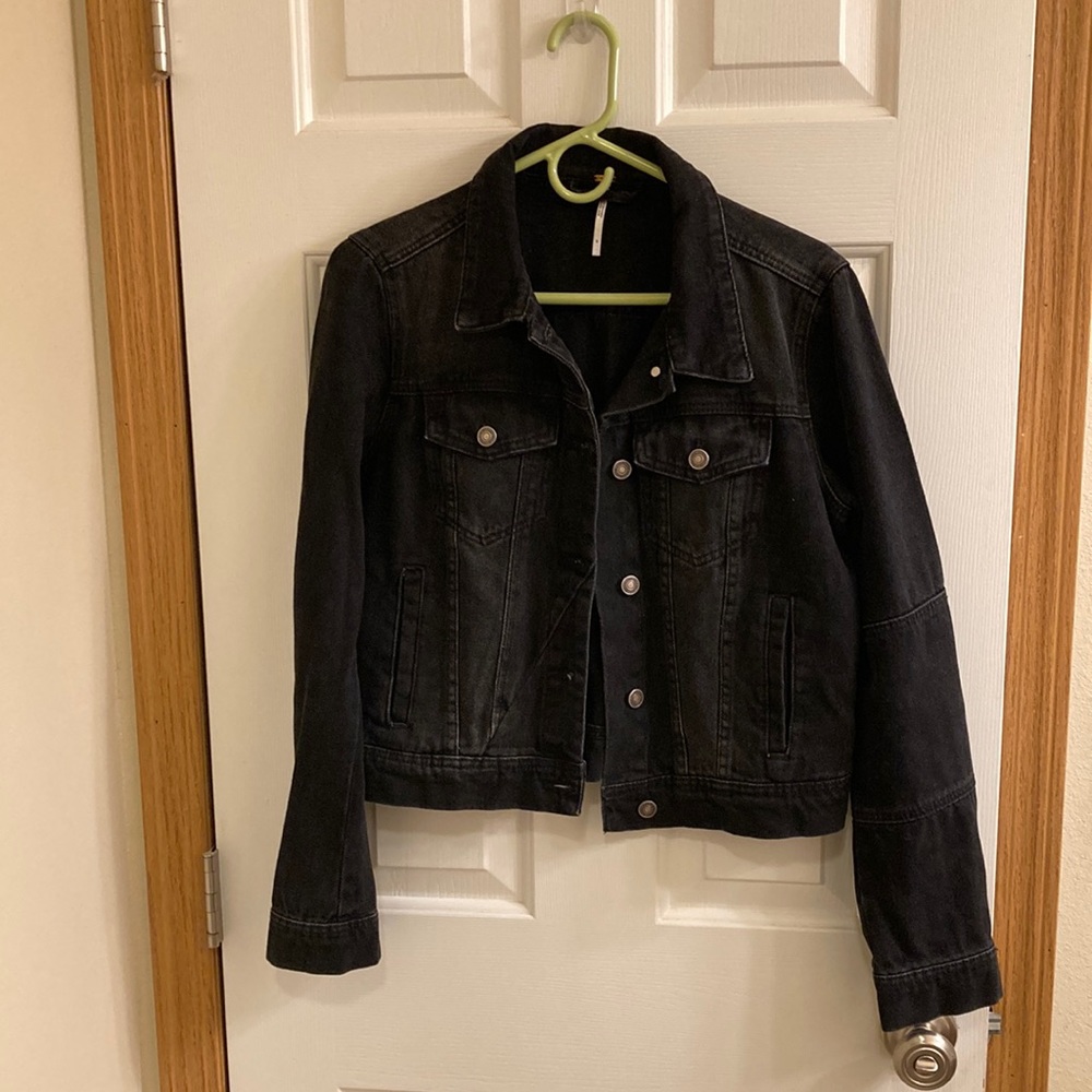 Black Free People Denim Jacket - Small